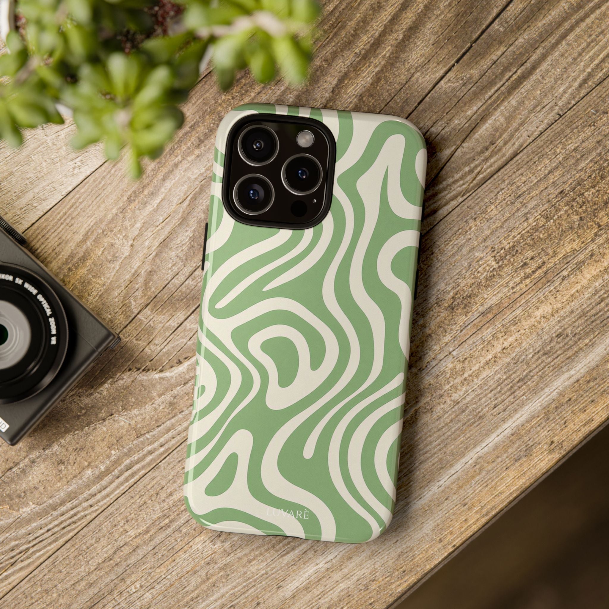 Abstract Green Swirl Phone Case