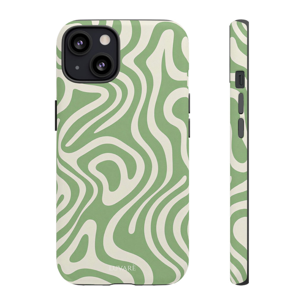 Abstract Green Swirl Phone Case