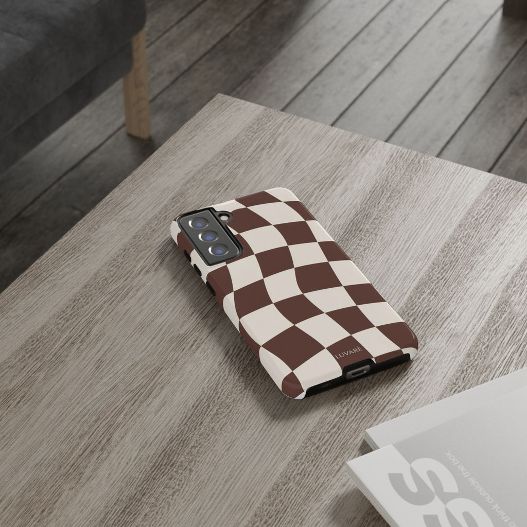 Brown Wavy Checkerboard Case