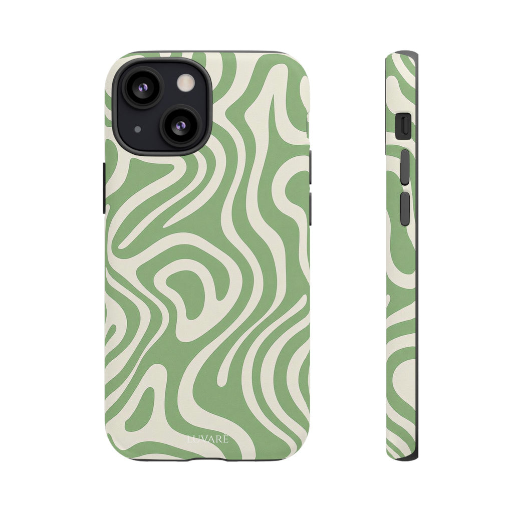 Abstract Green Swirl Phone Case