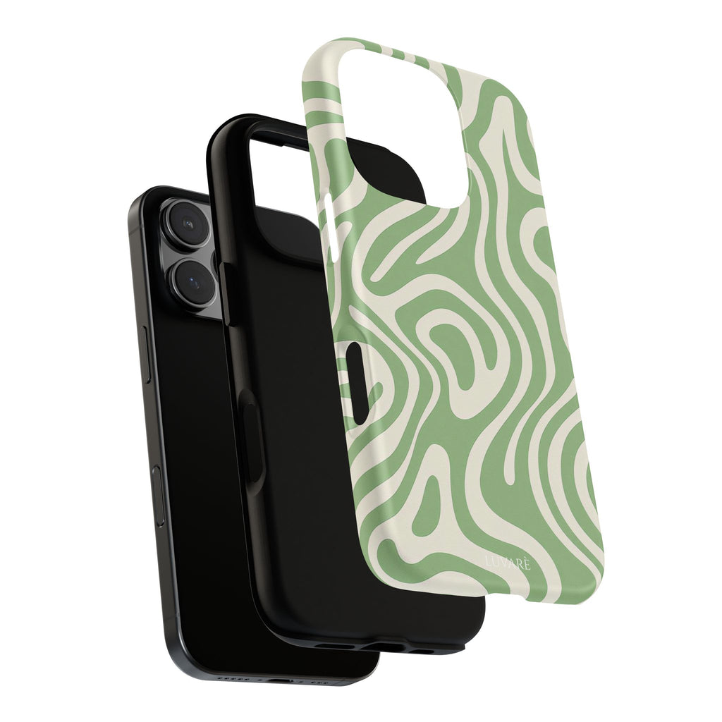 Abstract Green Swirl Phone Case