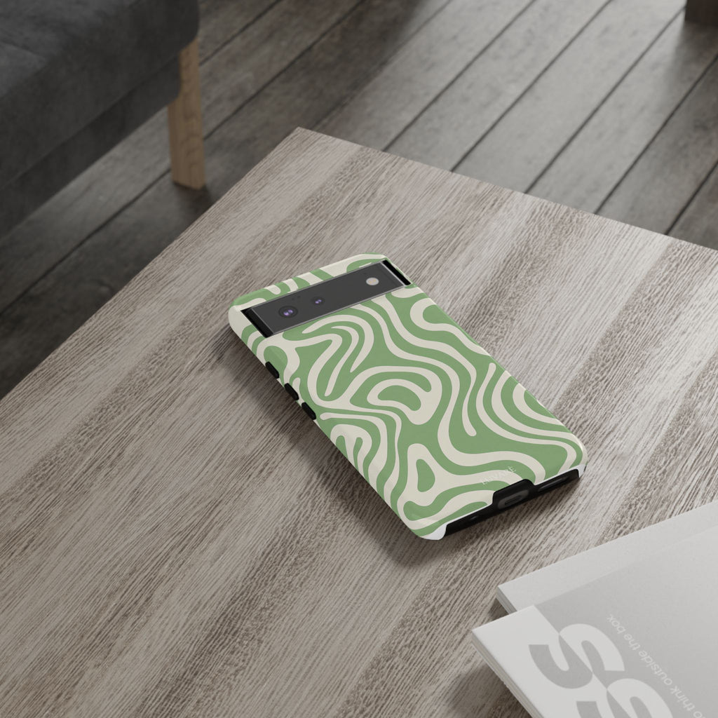 Abstract Green Swirl Phone Case