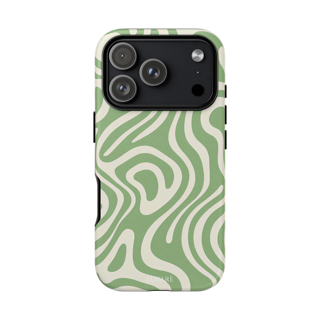 Abstract Green Swirl Phone Case