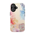 Floral Jellyfish Tough Phone Case — Pastel Ocean Watercolor Protection