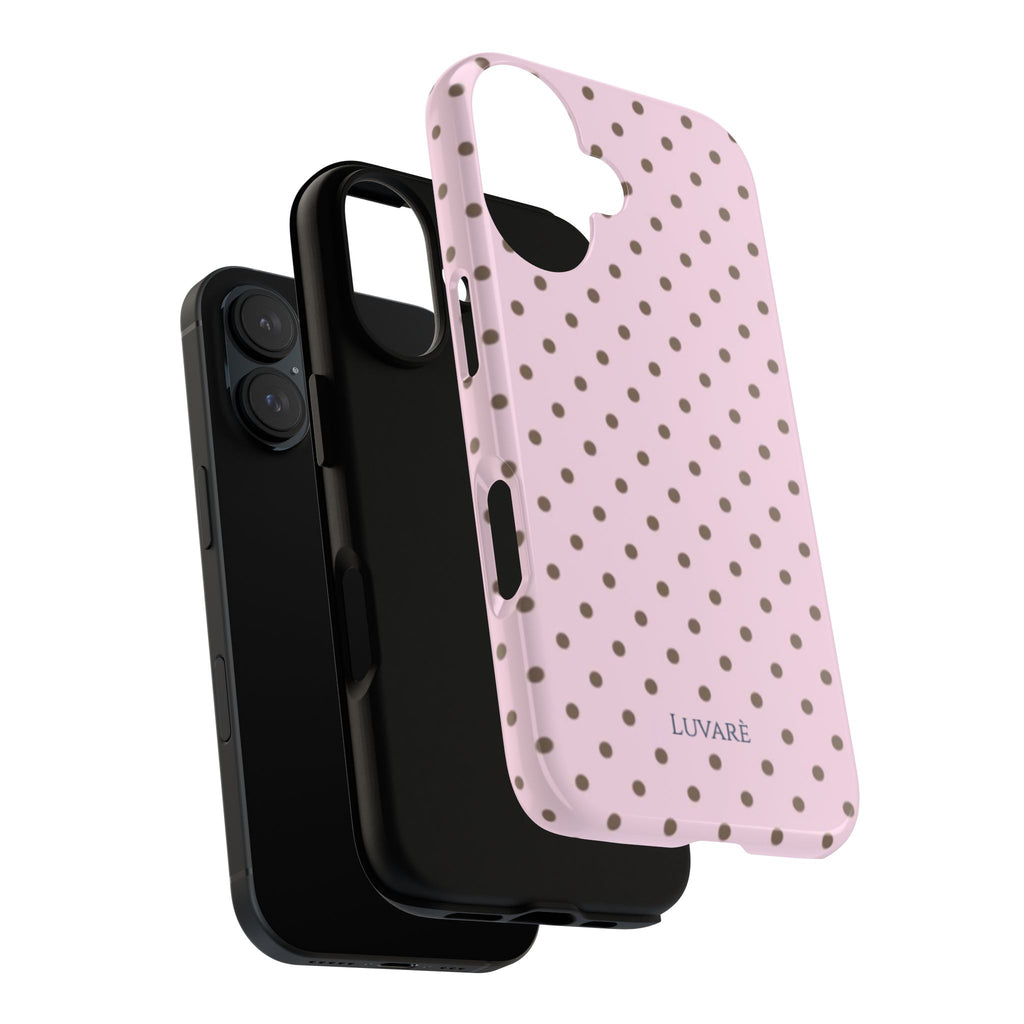 Pink Polka Dot Tough Phone Case — Cute Protective Phone Cover