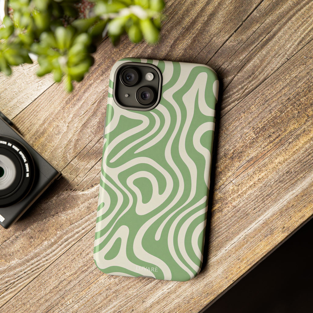 Abstract Green Swirl Phone Case