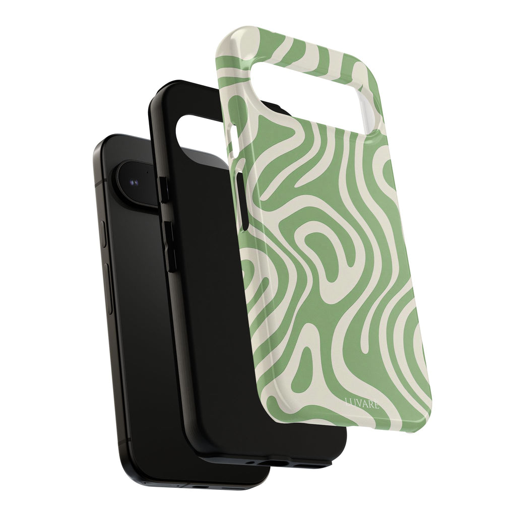 Abstract Green Swirl Phone Case