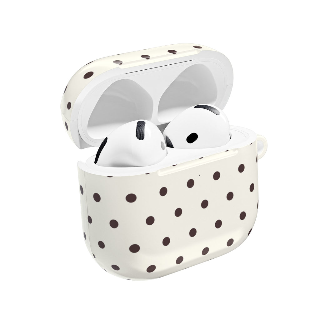 Cream Polka Dot AirPod Case