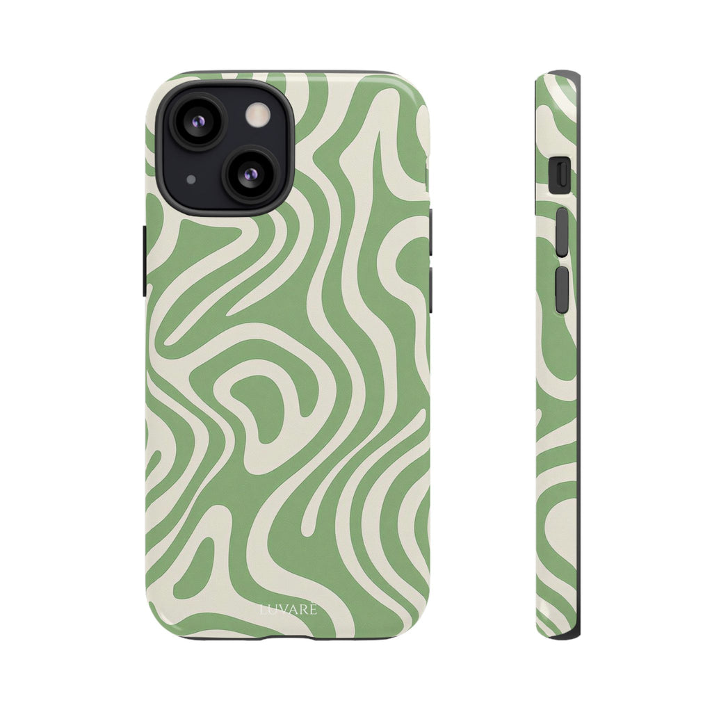 Abstract Green Swirl Phone Case