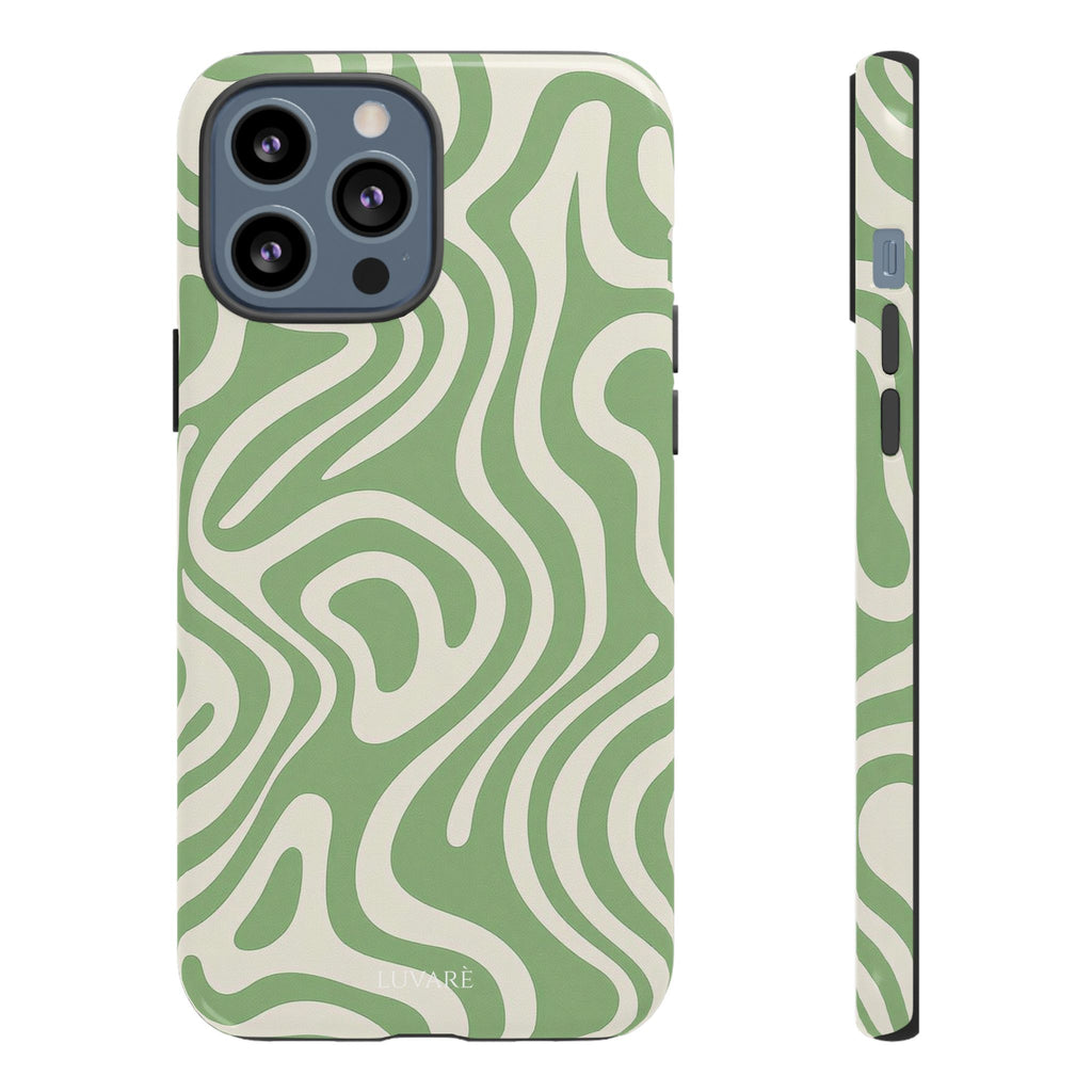 Abstract Green Swirl Phone Case