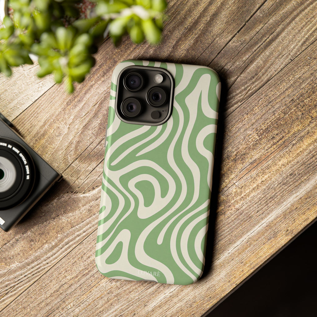 Abstract Green Swirl Phone Case