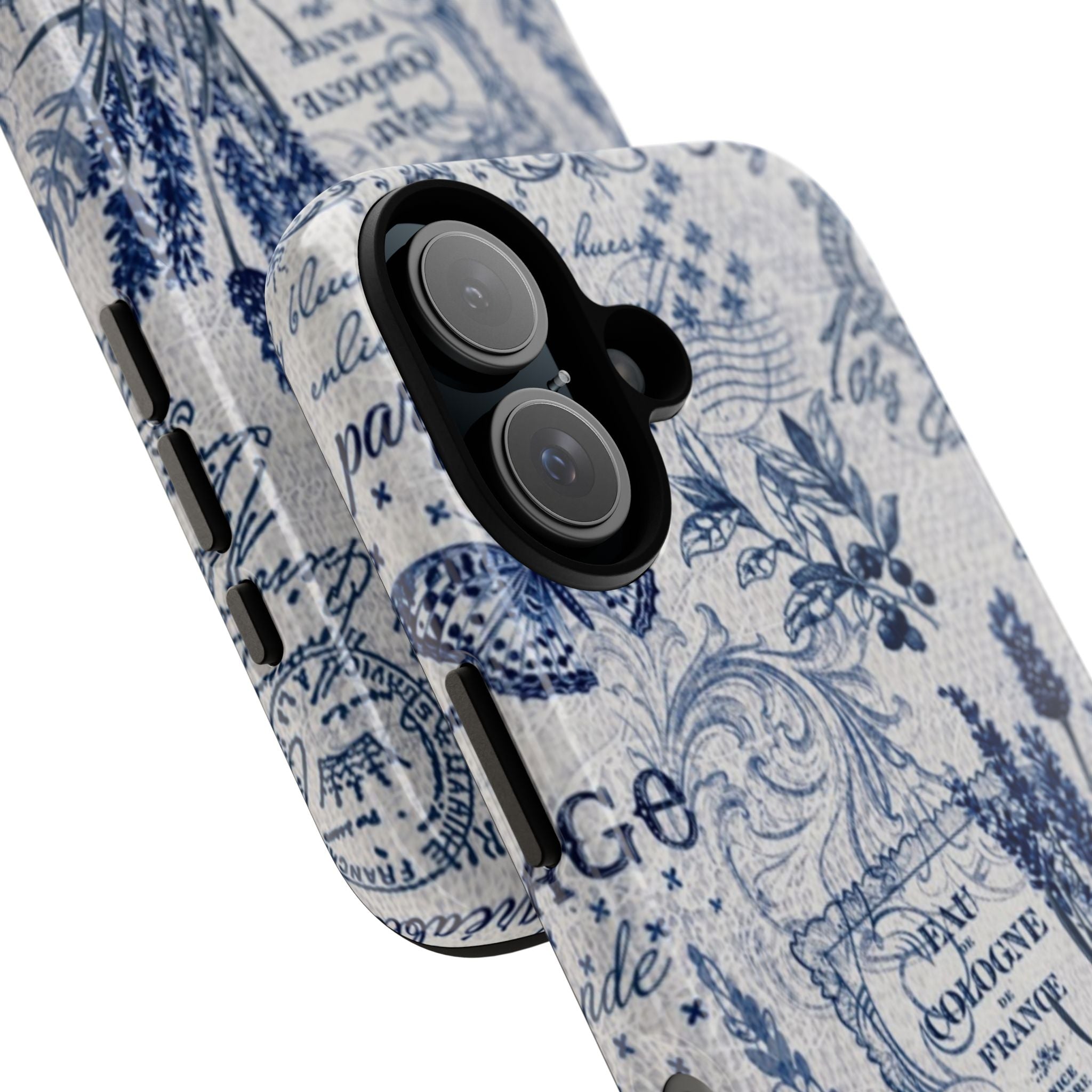 Vintage Blue Paris Phone Case — Eiffel Tower & Lavender Tough Case